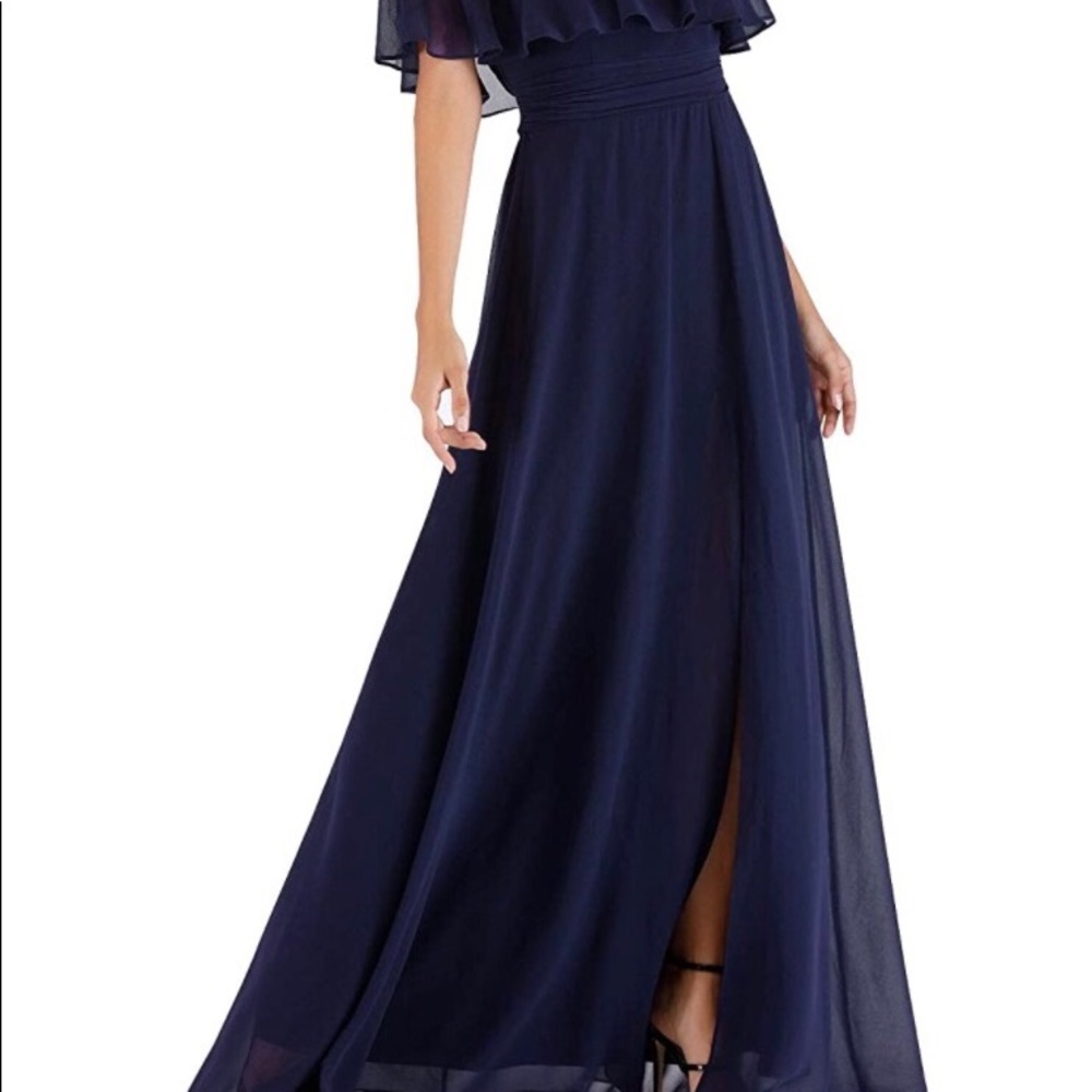 Womens Off The Shoulder Ruffle Party Dresses Side Split Beach Maxi Dress